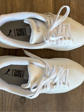 Puma White Low-Top Lace-Up Sneakers